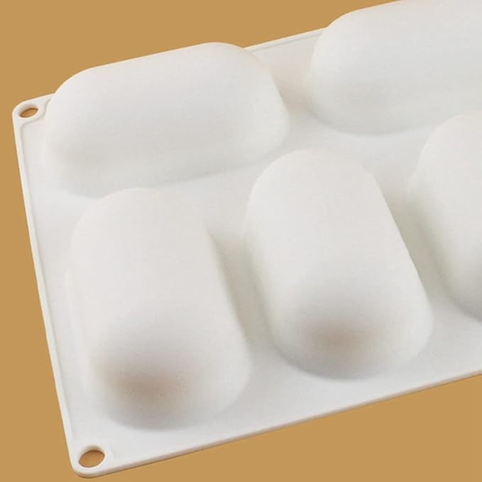 8 Slots 3D Oval Shape Silicone Soap Mould Handmade Jelly Maker Cake Mold Tool