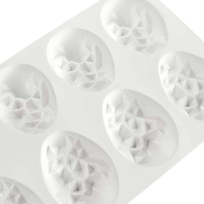Mostsom 8 Cavity Easter Egg Silicone Mold for Chocolate, Baking Pan for Party Fondant Candy Jelly Dome Mousse Cake Topper Making (E)