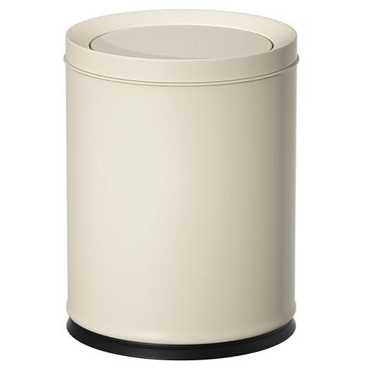3.1GAL Metal Bathroom Garbage Can with Lid, Modern Garbage Can, Swing Lid,Double Bucket,Small Wastebasket for Bedroom,Living Room,Office,Bank,Hotel