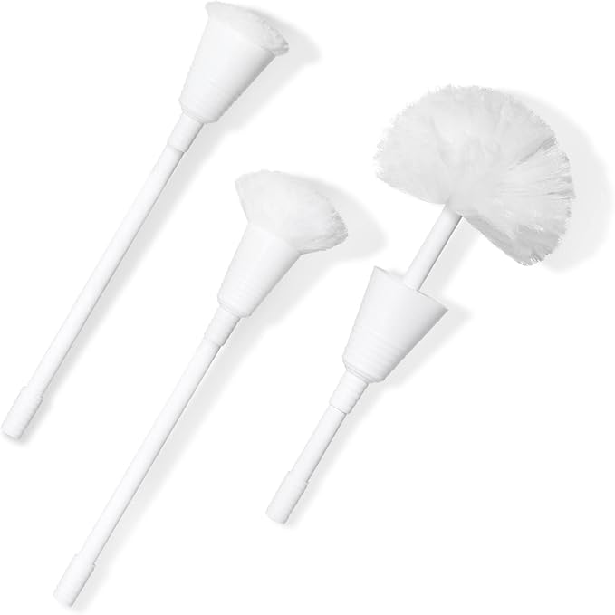 Don Aslett Johnny Mop | Set of 3 Toilet Brushes | 14" Handle to Easily Clean Toilet or Shower | Scratch Free Bowl Swab | Safe to Use with Your Favorite Toilet Bowl Cleaner