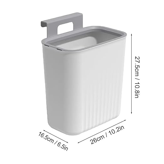 2.4 Gallon Kitchen Trash Can Compost Bin for Counter Top or Under Sink Large Capacity Garbage Can for Kitchen Bathroom Bedroom Laundry Room (White)