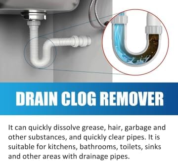 Pipeline Dredging Agent, Powerful Pipe Dredging Agent Powder, Drain Clog Remover, Toilet Cleaner, Sink and Drain Pipe Unclogging for Kitchen Toilet (2)