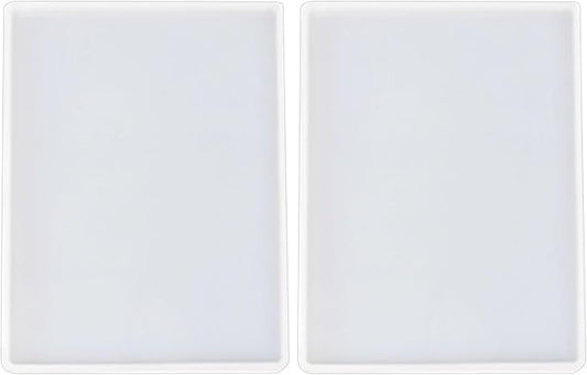 2pcs 7x5 inch Resin Tray Molds, Rectangle Silicone Molds, Flat Concrete Molds Resin Epoxy Silicone Board Molds for Resin Epoxy DIY, White