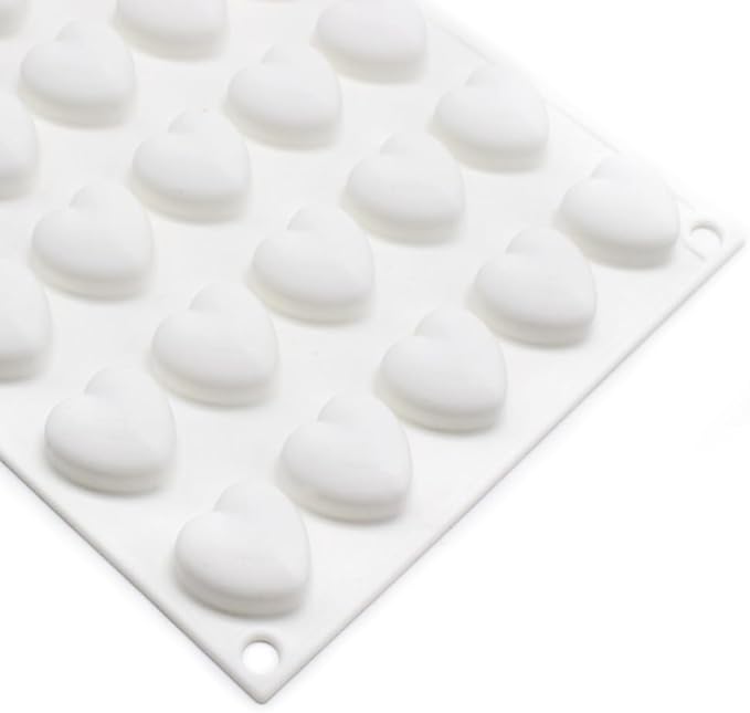 Mini 35 holes Heart Shape Silicone Mold For Candy Chocolate Cake Mould Baking DIY Ice Tray Food Safe Kitchen Accessiories (Lover Heart B_11.76x6.88x0.56 inch)