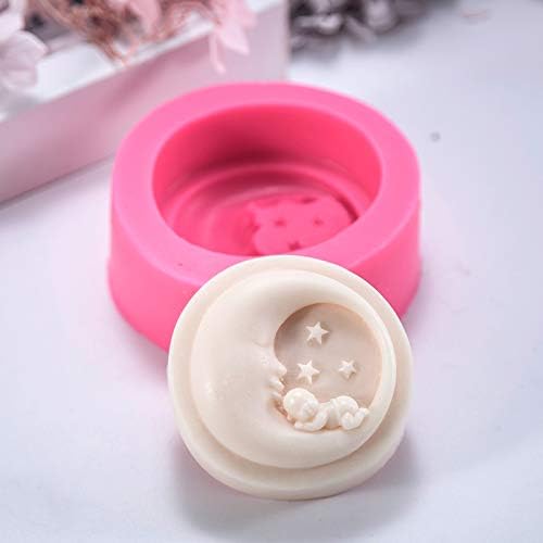 Cute Sleeping Baby Silicone Mold Moon Shape Soap Mold For Soap Making Handmade Silicone Candle Mould DIY Cake Decorating Tool