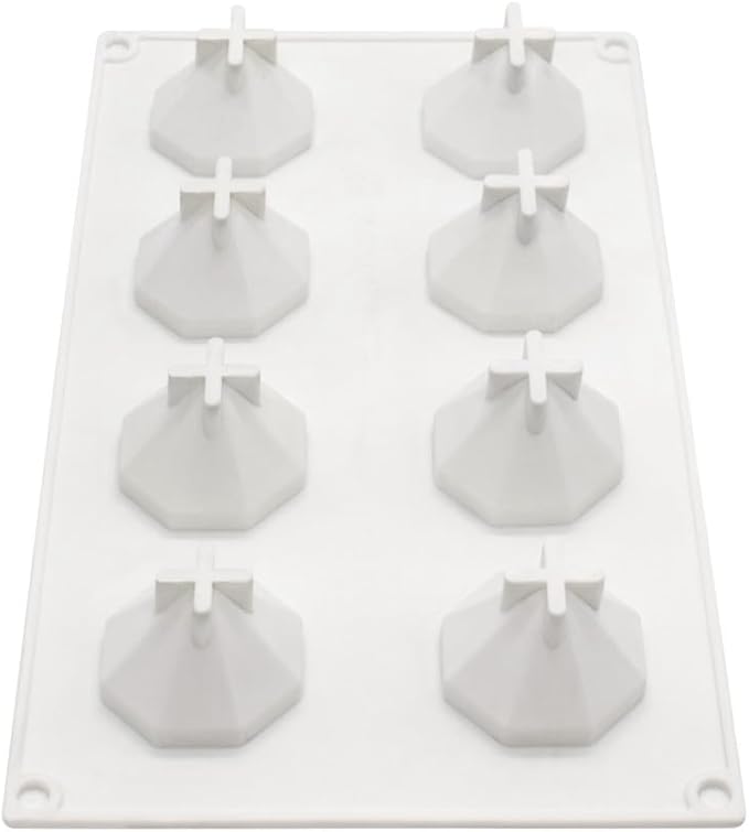 3D Diamond Gem Silicone Ice Cube Tray Mold Biscuit Chocolate Fondant Mould Epoxy Resin Clay Craft Art Handmade Ice DIY Molds (Diamond J_11.84 X6.84 X1.44inch)