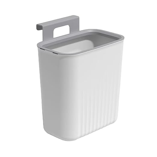 2.4 Gallon Kitchen Trash Can Compost Bin for Counter Top or Under Sink Large Capacity Garbage Can for Kitchen Bathroom Bedroom Laundry Room (White)