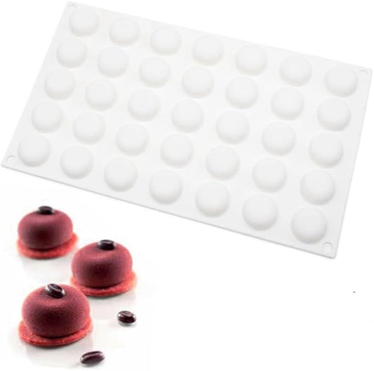 3D Round Half Sphere Silicone Mold for Cake DIY Baking Chocolate Eco-Friendly Cake Mold (Half Sphere A_11.68x6.88x0.48 inch)