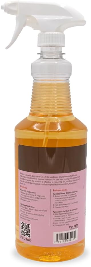 Santeen Cleaner & Degreaser, Industrial Strength, Ready-to-Use, 6-Pack, 32oz (Quart), Professional Formula