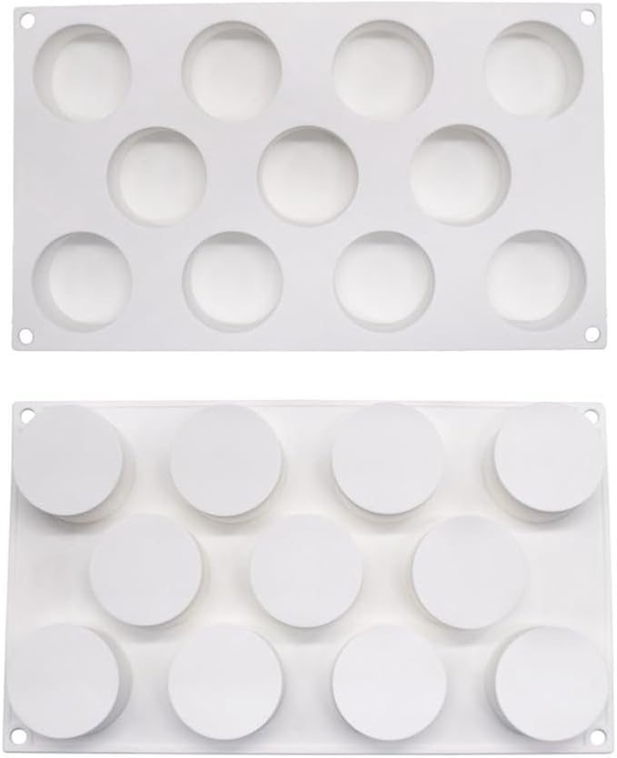 Flat Cylinder Silicone Mold For Baking Chocolate Cover Cookie Sandwich Cookies Muffin Cupcake Cake Pudding Jello Mould (Flat Cylinder C_11.8 X6.8 X8 X1.2inch)