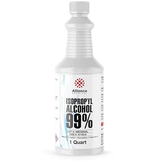 Isopropyl Alcohol 99% - 1 Quart Bottle - High-Purity Concentrated Rubbing Alcohol for Effective Cleaning - Quick-Drying, Domestically Sourced IPA
