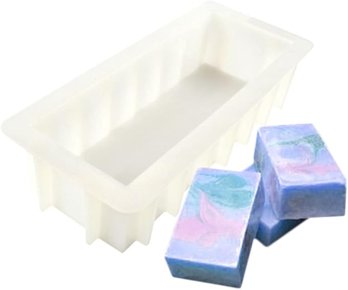 TUKE Large Soap Loaf Mold Silicone for Homemade Swirling Soap Making Supplies 1.2L Non-Stick Silicone Baking Mold