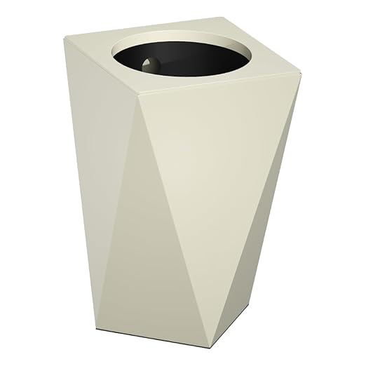 2.64 Gallon Metal Trash Can, Creative Diamond-Shaped Garbage Can, Simple High-Grade Waste Basket, for Home Bathroom Office. (10L White Diamond)