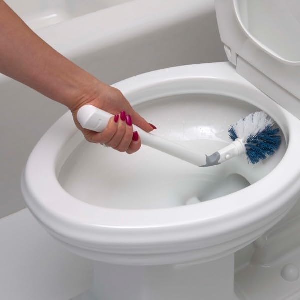 Unger Toilet Brush Replacement Heads, 2 Pack, Bathroom Cleaning Supplies, Hygienic and Durable Scrubber with Non-Scratch Bristles, Scrub Hard-to-Reach Areas