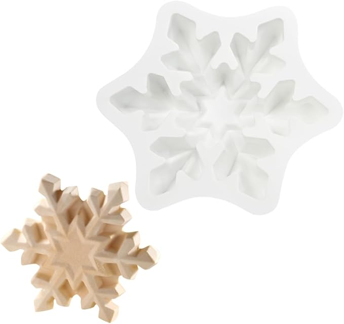 mostsom Snowflower Silicone Mold Non-Stick Baking Molds for Chocolate Mousse Cake, Ice Cream, Truffle, Brownie, Soap Heat-Resistant Food-Grade Mould (A_ Snowflower)