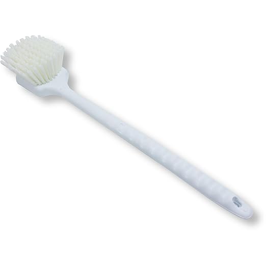 SPARTA 40501EC02 Plastic Large Scrub Brush, Kitchen Brush, Utility Brush With Long Handle For Cleaning, 20 Inches, White, (Pack of 6)