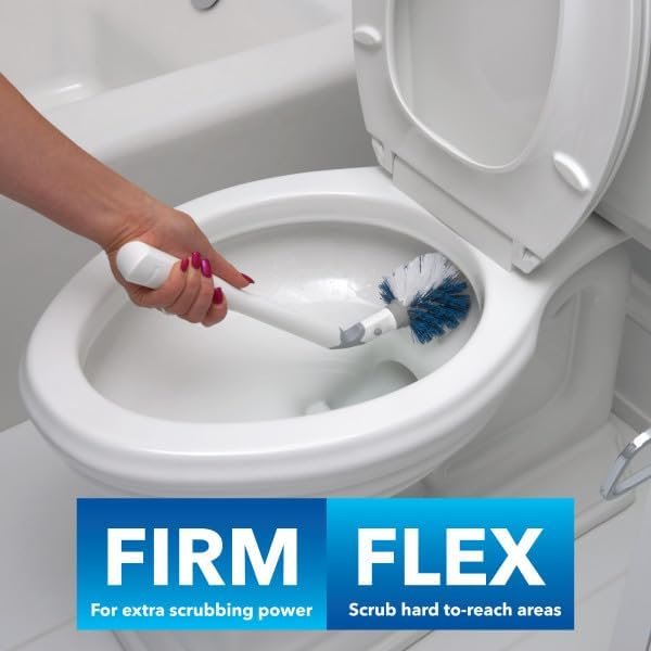 Unger Toilet Brush Replacement Heads, 2 Pack, Bathroom Cleaning Supplies, Hygienic and Durable Scrubber with Non-Scratch Bristles, Scrub Hard-to-Reach Areas