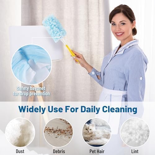 Duster Refill for Swiffer Duster Refill，360 Dusters Heavy Duty Refills, Multi Surface Disposable Duster Kit Unscented for Home, Office, Furniture (50 Count + 2 Handle)