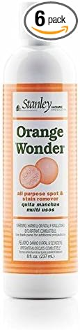 Stanley Home Products Orange Wonder All-Purpose Spot and Stain Remover - Eco-Friendly Oil & Grease Cleaning & Laundry Detergent For Baby & Kid's Clothing, Carpet, Furniture, Couch & Car Interior (Pack 6)
