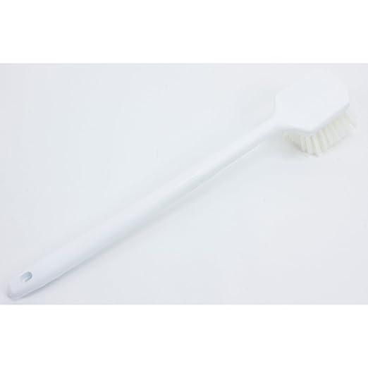 SPARTA 40501EC02 Plastic Large Scrub Brush, Kitchen Brush, Utility Brush With Long Handle For Cleaning, 20 Inches, White, (Pack of 6)