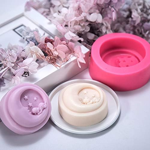 Cute Sleeping Baby Silicone Mold Moon Shape Soap Mold For Soap Making Handmade Silicone Candle Mould DIY Cake Decorating Tool