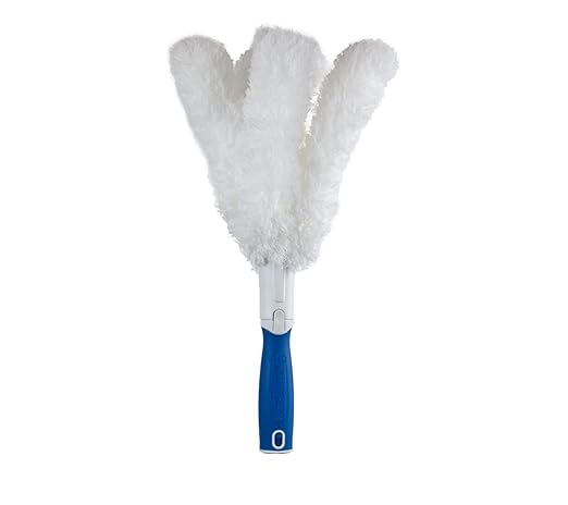 Unger Connect and Clean Microfiber Feather Duster for Household Cleaning and Dusting, Cleans Fragile Objects, Glassware, Vases, Picture Frames, Machine Washable, Compatible with Threaded Pole