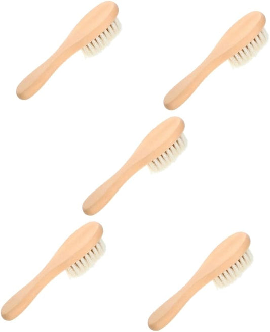 5pcs Laundry Brush for Delicate Fabrics Soft Natural Boar Bristles Scrubbing Brush for Clothes Removal and Knits Reusable and Gentle Tool