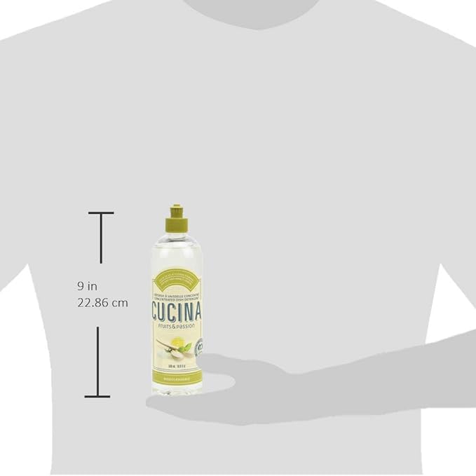 Cucina Fruits & Passion Biodegradable Concentrated Liquid Dish Soap Detergent 16.9 Ounces - 2 Pack (Sea Salt and Amalfi Lemon)