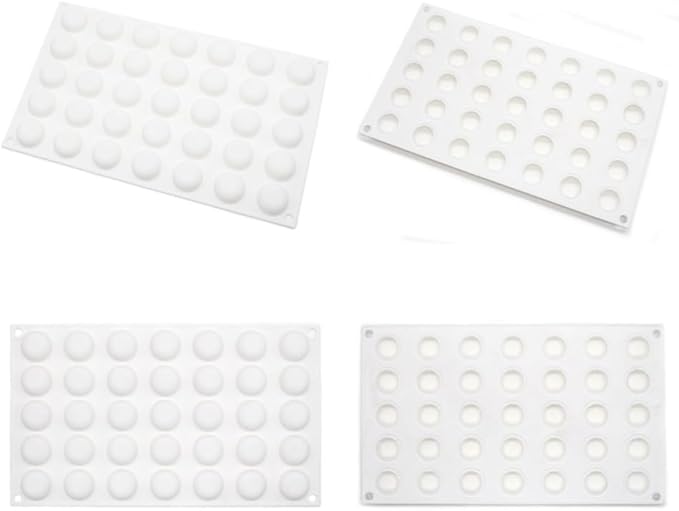 3D Round Half Sphere Silicone Mold for Cake DIY Baking Chocolate Eco-Friendly Cake Mold (Half Sphere A_11.68x6.88x0.48 inch)