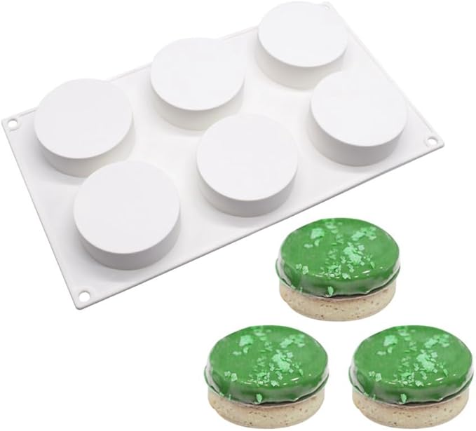 Cake Round Cylinder Cake Molds Silicone Molds for baking cookie Chocolate Covered Bakeware Pastry Mould Round Cupcake Cake Pan (Round K_11.8 X6.8 X1.2 inch)