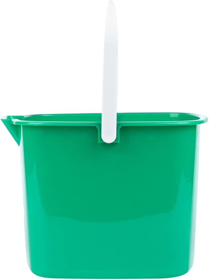 Restaurantware-RW Clean 8 Quart Cleaning Bucket, 1 Detergent Square Bucket - With Measurements, Built-In Spout And Handle, Green Plastic Utility Bucket, For Home Or Commercial Use,