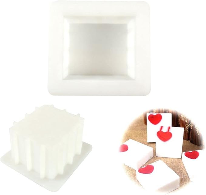 500ML Square Silicone Soap Mold, Resin, Pastry, Loaf, and Candle Mold Reusable Flexible DIY Soap Making Molds and Supplies