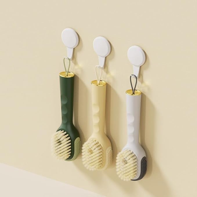 Long-Handled Liquid-Soaked Shoe Brush, Household Press-Type Automatic Liquid Laundry Brush, Soft Bristle Brush