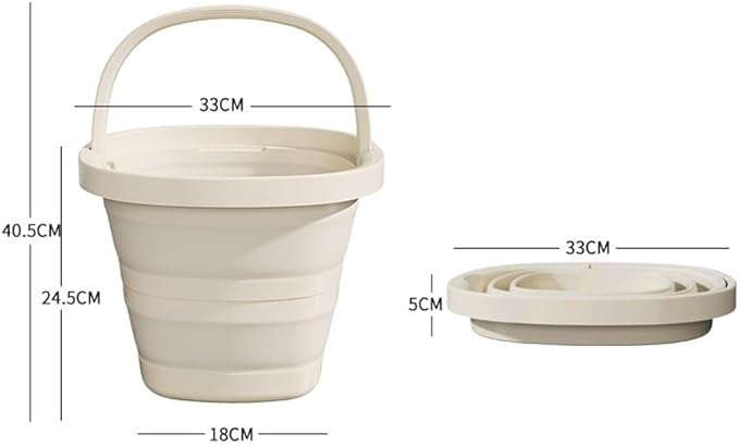 2.6 Gallon (10L) Collapsible Buckets,Large Capacity,Portable Foldable Water Pail for Outdoor Garden Cleaning, Car Washing, Camping, Fishing