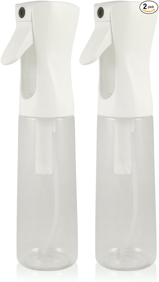 PermaSafe, Professional Continuous Spray Bottle, Pre-Compression Fogging Sprayer with Leak-Proof Design, 10 oz (Pack of 2)
