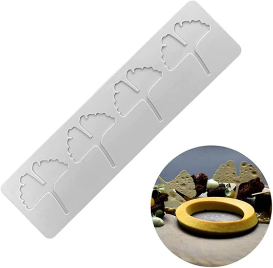 3D Hollow Leaf Fondant Lace Mold Multi Leaves Flower Candy Mold Chocolate Sugar Craft Cake Decoration Cupcake Top (B Ginkgo Leaf_10.96 * 3 * 0.12inch)