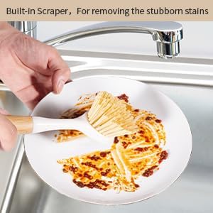 TEZZ 5 Pieces Cast Iron Cleaner Kit Include Stainless Steel Chainmail Scrubber, Dish Scrub Brush, Dual Sided Kitchen Dish Scrubber Sponge, Hot Handle Holder For Cleaning Cast Iron Skillets, Pot & Pans