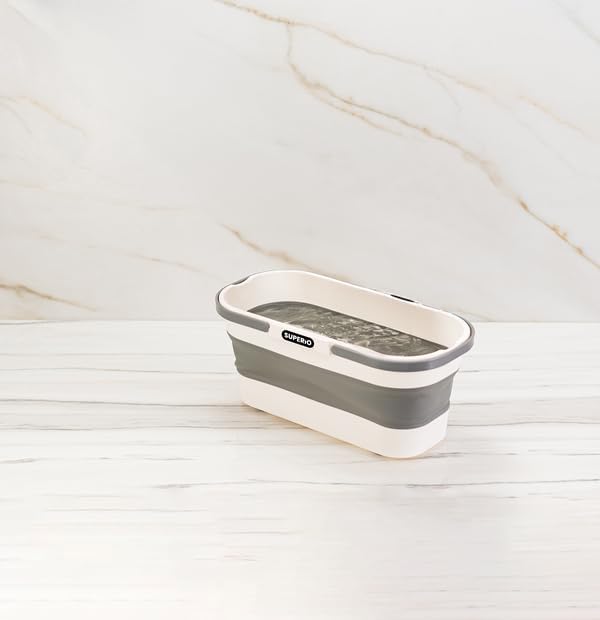 Superio Fold N' Go Mop Buckets with Wheels 6-Pack - Collapsible Cleaning Bucket, 10L, Portable Water Pail for Home, Car, and Outdoor Use