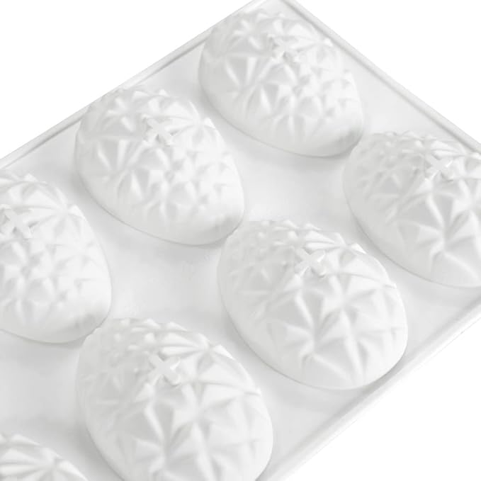 mostsom Easter Egg Shaped Silicone Cake Mold 8-Cavity Non-Stick Chocolate Cook Trays for DIY Candy Chocolate Jelly Fondant Making (Easter Egg F)