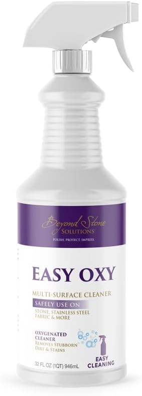 Easy Oxy – Professional Stone Cleaner & Degreaser | Safe for Granite, Marble, Quartz, Tile & More | Non-Acidic, pH-Balanced Formula | 32 oz Spray Bottle | Made In USA