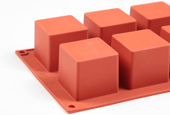Square Silicone Mold for Baking, 8-Cavity 3D Cube Square Chocolate Molds for Cookie Covered Chocolate Candy Jello