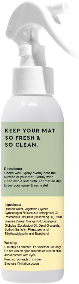 MOXE Yoga Mat Cleaner Spray, Rosemary & Lemon Essential Oil, Safe for All Mats & Exercise Equipment, Odor & Sweat Protection, Includes Microfiber Cleaning Towel, Green America Certified, 4 Oz (2 Pack)