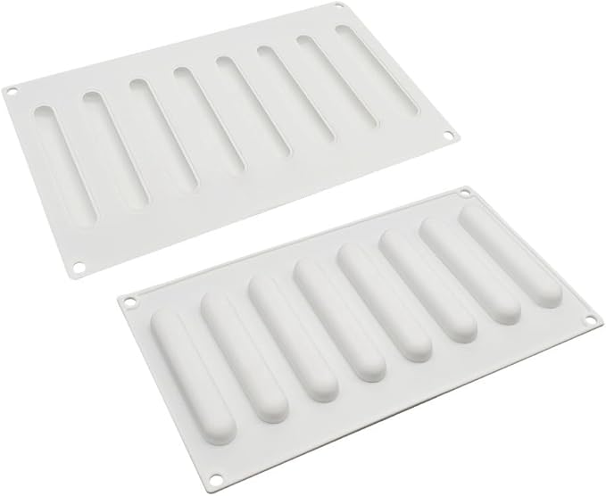 Stick Shape Ice Tray Non-Stick Easy Release Push Popsicle Out Cylinder Silicone Ice Cube Tray Jelly Chocolate Mold (Rectangle H_11.6 X6.84 X0.4inch)