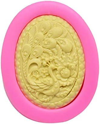 Peacock Pattern Silicone Soap Mold,Candle Mold DIY Cake Fondant Decoration Tool Resin Mold for Handmade Soap Wax Gypsum Crafts