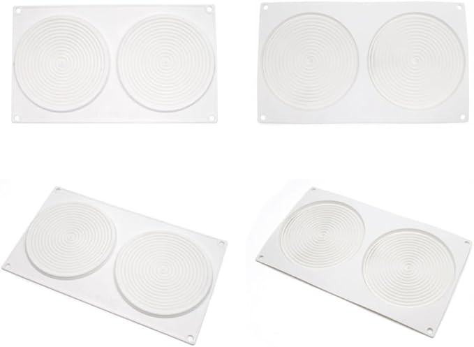 Round Spiral Shaped Cake Silicone Baking Mold DIY Spiral Silicone Candy Mould (Round Spiral B_11.88 X6.84X 0.36 inch)
