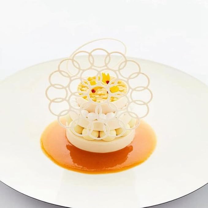 3D Hollow Leaf Fondant Lace Mold Multi Leaves Flower Candy Mold Chocolate Sugar Craft Cake Decoration Cupcake Top (D Bubble Circle_11.28 * 4 * 0.12inch)