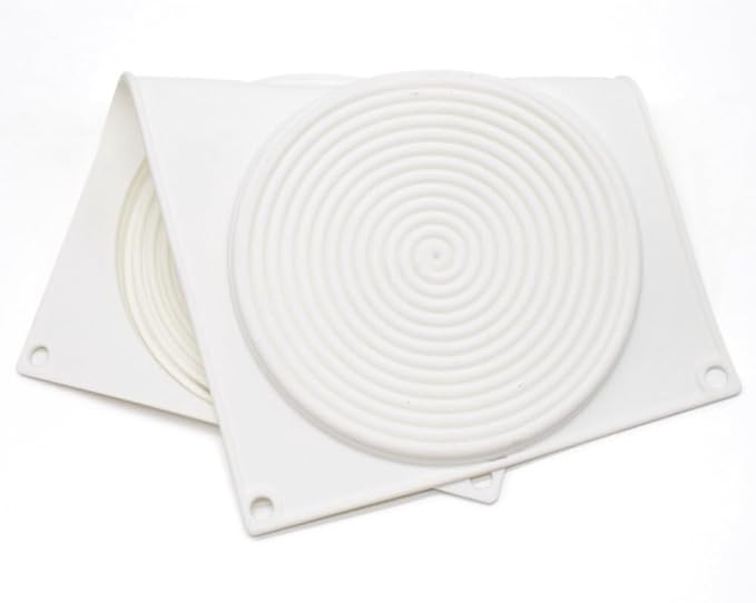 Round Spiral Shaped Cake Silicone Baking Mold DIY Spiral Silicone Candy Mould (Round Spiral B_11.88 X6.84X 0.36 inch)