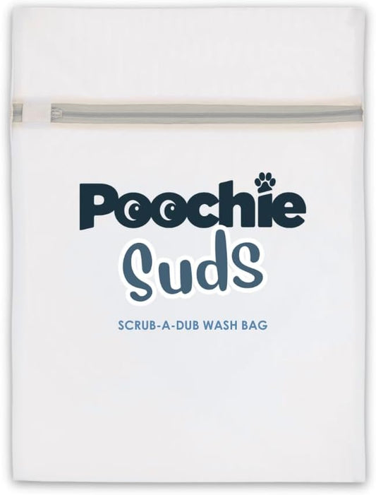 Poochie Suds Pet Laundry Detergent, Enzyme Cleaner and Odor Remover, Hypoallergenic and Fragrance-Free Pet Safe Detergent for Dog and Cat Bedding, Blankets, Toys and Gear, Made in USA, 16 fl oz