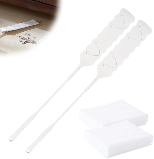 2 Pcs Bendable Gap Dust Cleaner, White Bendable Microfiber Duster for Household, Long Handle Flat Duster for Under Appliances, Crevice Cleaning Tool with Nonwoven Fabric (2pcsWhite)
