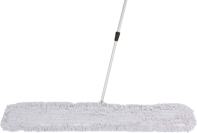 Commercial Dust Mop – 60 Inch Floor Sweeper for Hardwood, Reusable Cotton Mop Head, Extendable Handle, Dry Mop for Floor Cleaning & Janitorial Supplies